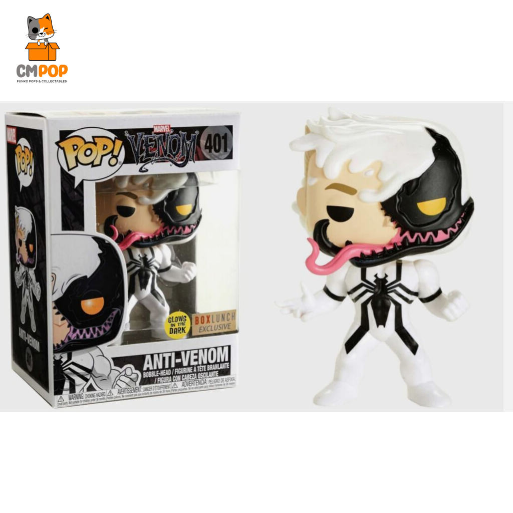 Funko on sale Pop Anti Venom 401 Boxlunch Glow GITD