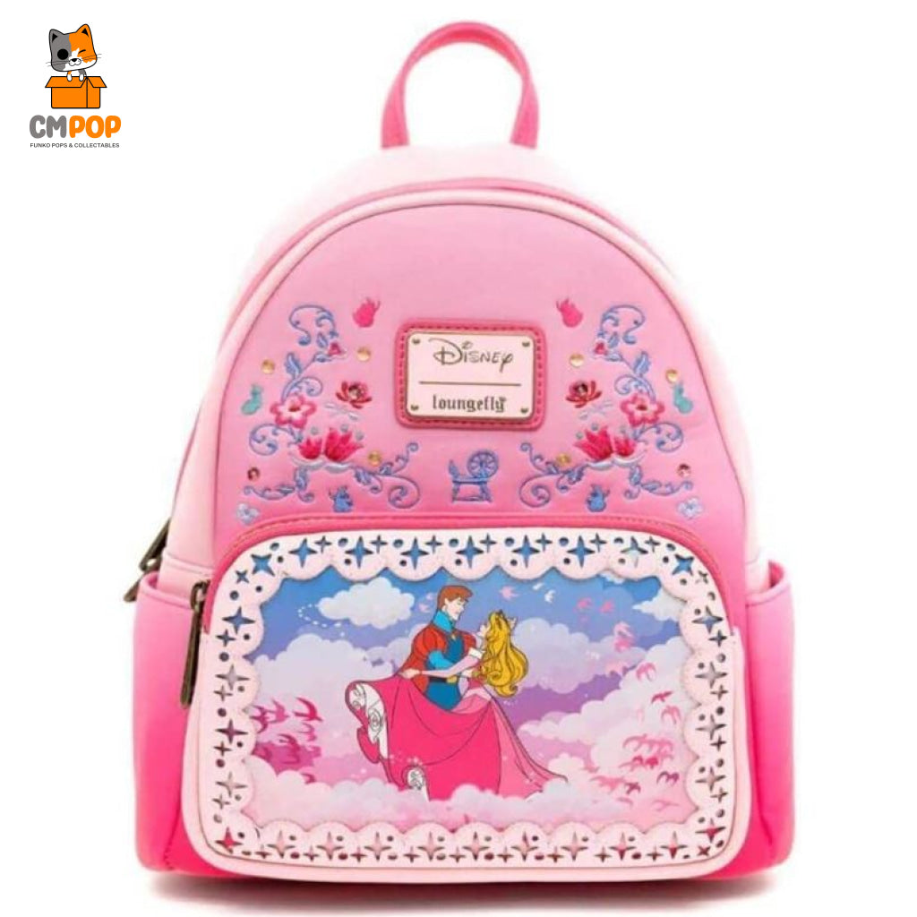 Loungefly Sleeping Beauty Aurora Mini Backpack Matching good Card Wallet Set