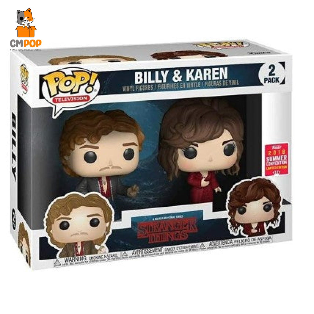 2018 SDCC Billy and Karen Stranger Things 2-Pack on sale Funko POP!