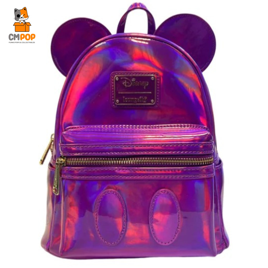 Disney Oil Purple Slick Mickey Mouse Mini Backpack Loungefly