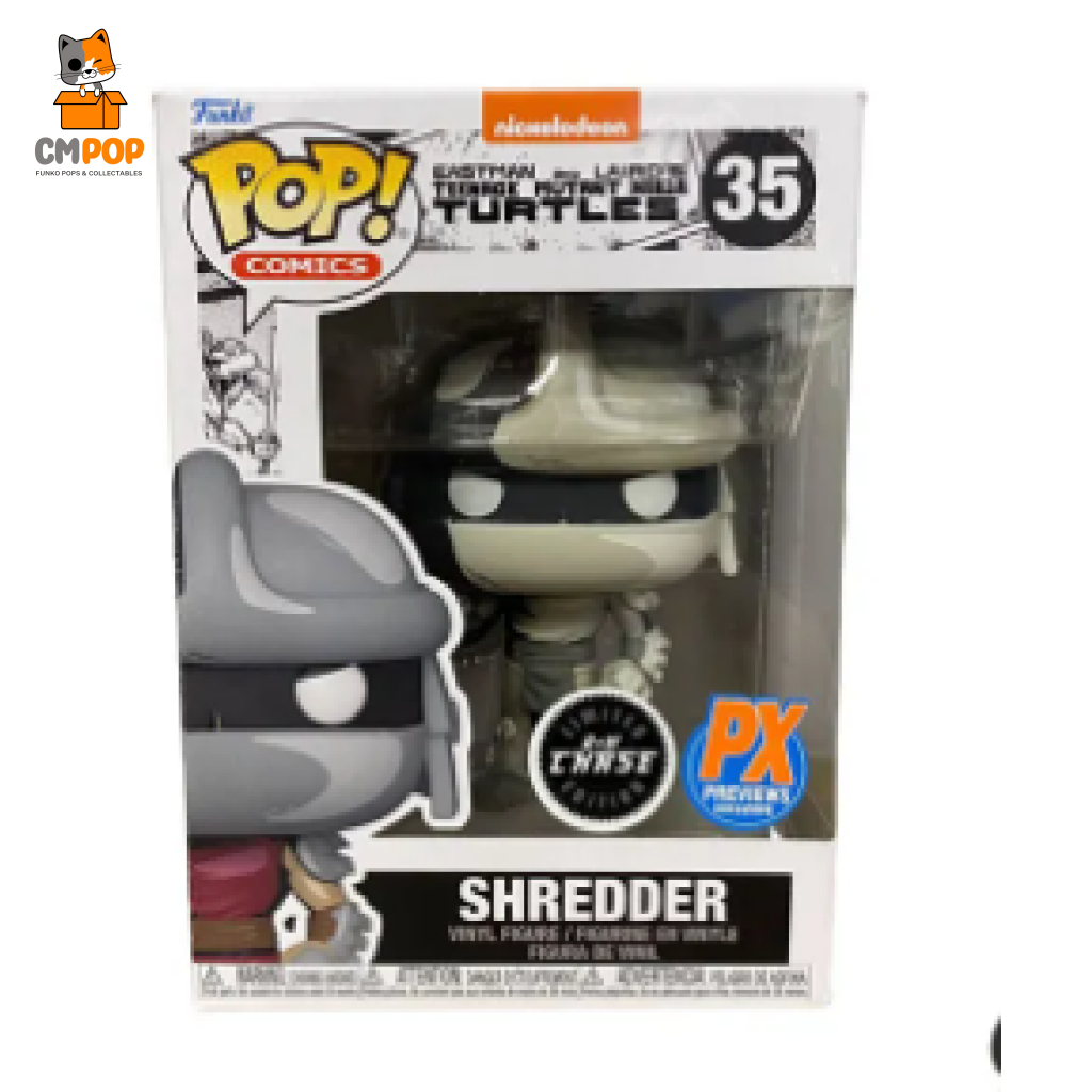 Shredder 35 Funko Pop Comics TMNT Limited Edition B W Chase PX Previews Exclusive