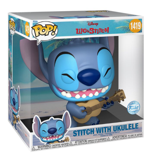 Stitch With Ukulele - #1419 Funko Pop! Jumbo 10 Inch - Disney Pop