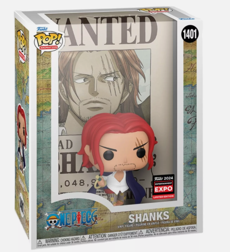 Shanks  - #1401 - Funko Pop!  - One Piece Wanted Poster  - 2024 EXPO Entertainment Limited Edition