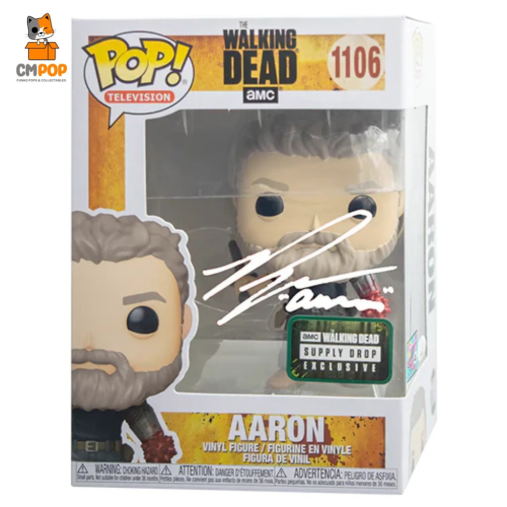 Aaron- #1106 - Funko Pop! Television The Walking Dead Amc Supply Drop Exclusive Signed By Ross