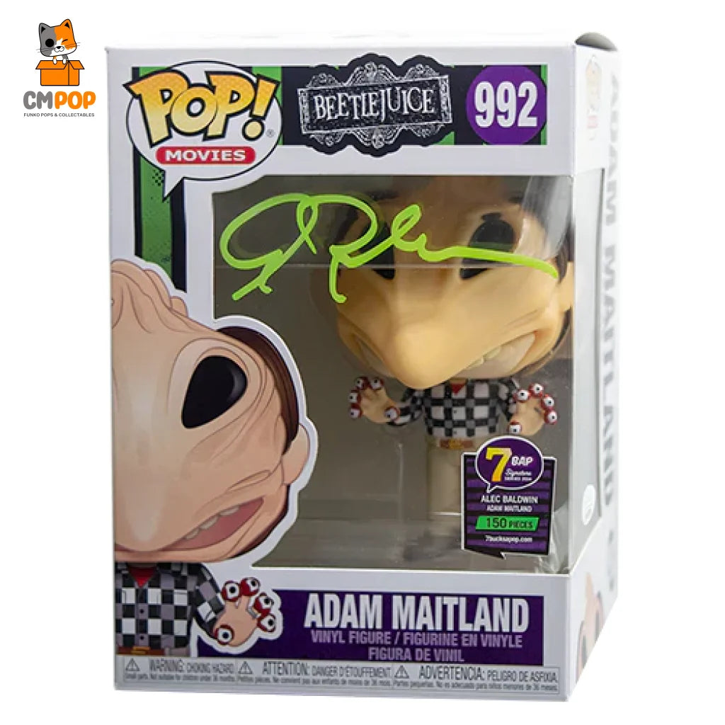 Adam Maitland - #992 Funko Pop! Movies Beetlejuice Signed By Alec Baldwin (150 Pcs) Certified Pop