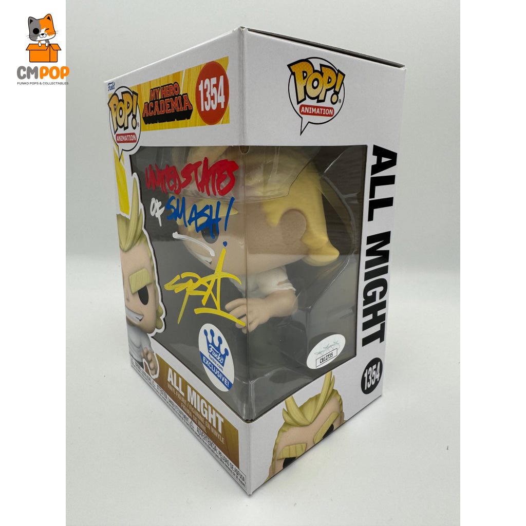 All Might - #1354 Funko Pop! Animation My Hero Academia Exclusive Signed By Chris Sabat Certified