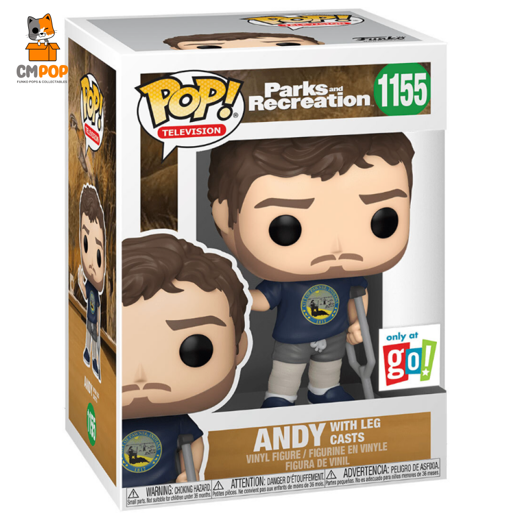 Andy With Leg Cast - #1155 Funko Pop! Parks And Rec Go Exclusive Pop