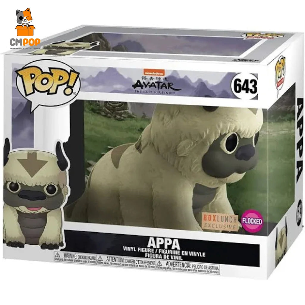 Appa #643 - Funko Pop! Animation Avatar The Last Airbender Flocked Box Lunch Exclusive Pop