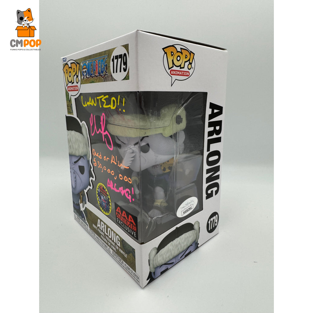 Arlong - #1779 Funko Pop! Animation One Piece Aaa Anime Exclusive Signed By Chris Rager Certified