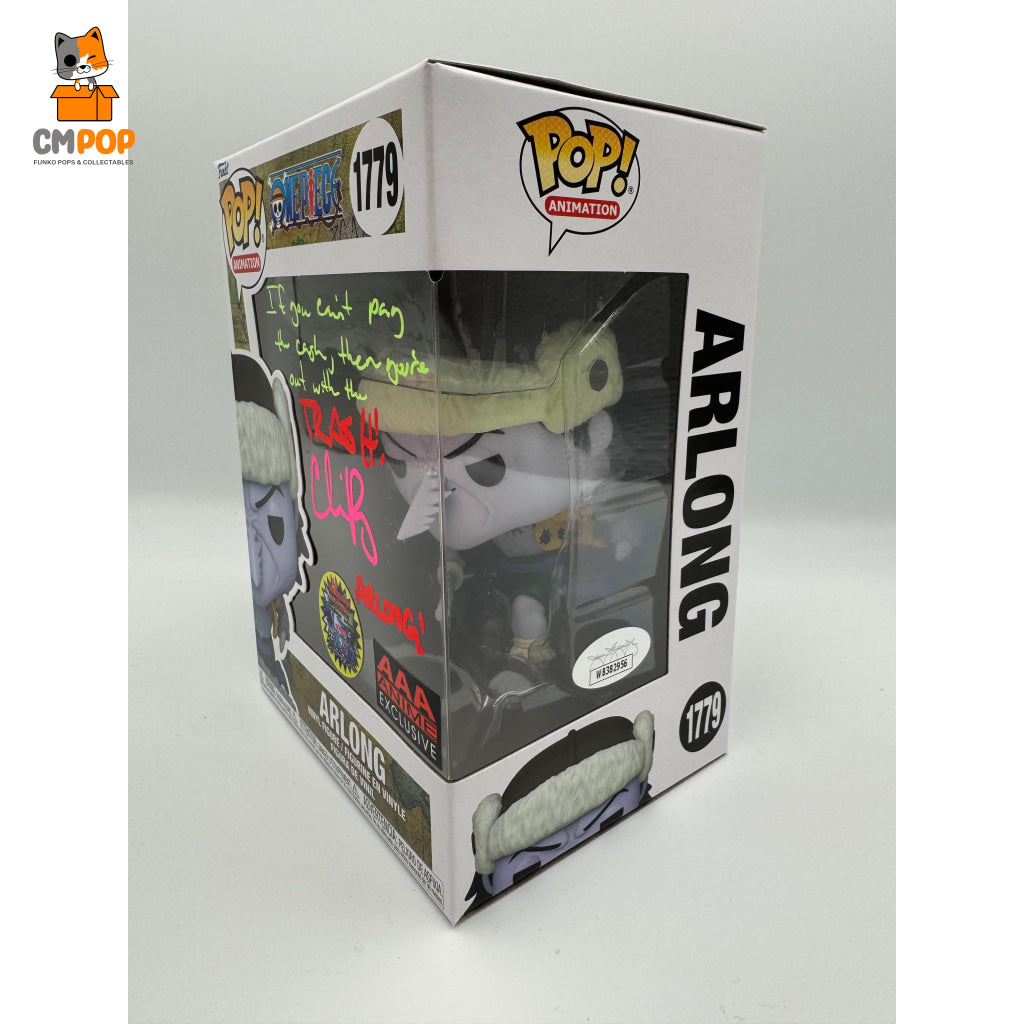 Arlong - #1779 Funko Pop! Animation One Piece Aaa Anime Exclusive Signed By Chris Rager Certified