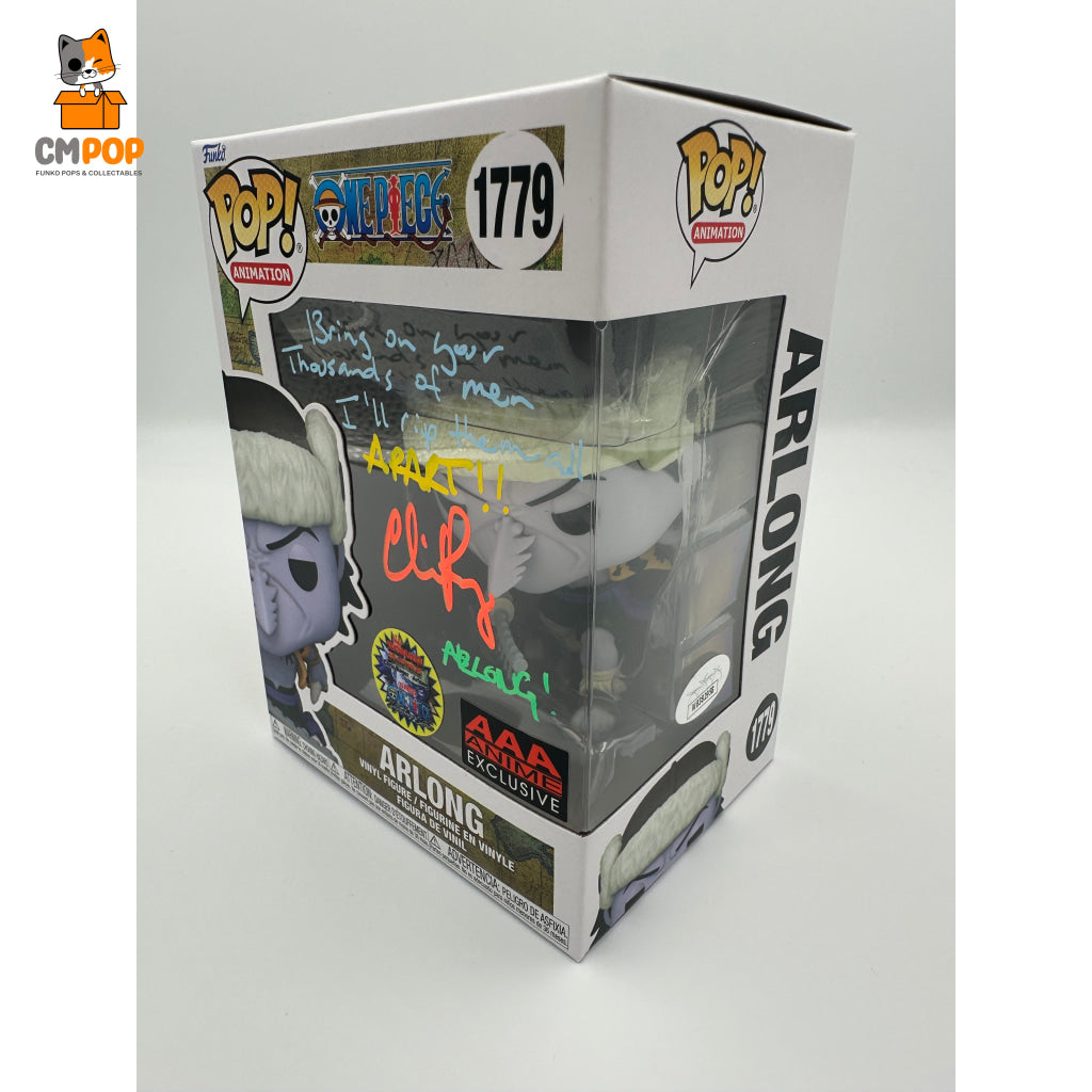 Arlong - #1779 Funko Pop! Animation One Piece Aaa Anime Exclusive Signed By Chris Rager Certified