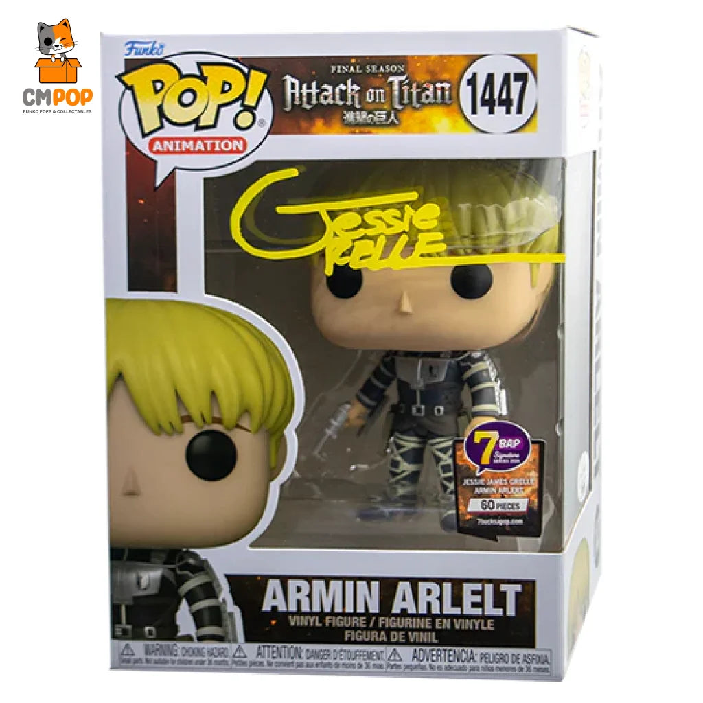 Armin Arlert - #1447 Funko Pop! Animation Attack On Titan Signed By James Grelle (60 Pcs) Certified