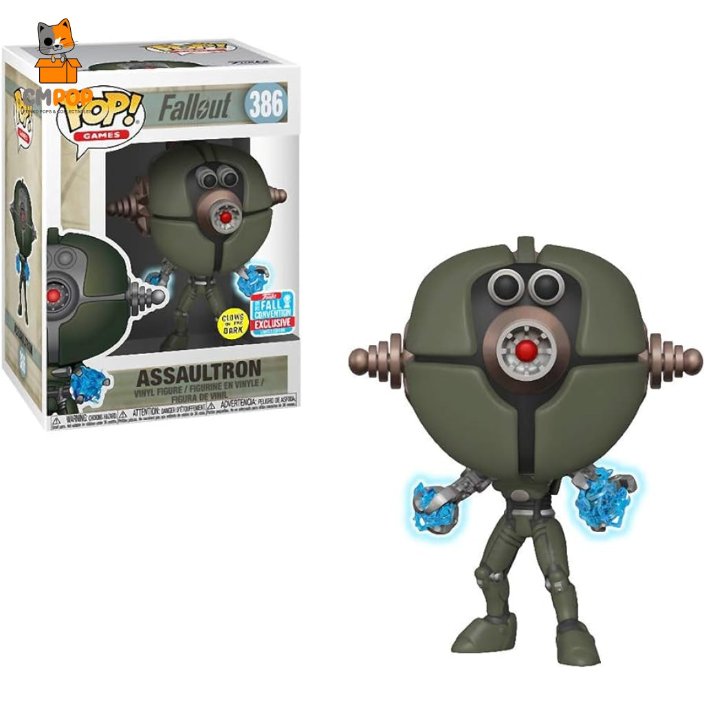 Assaultron - #386 Funko Pop! Fallout Glows In The Dark Nycc 2018 Limited Edition Pop