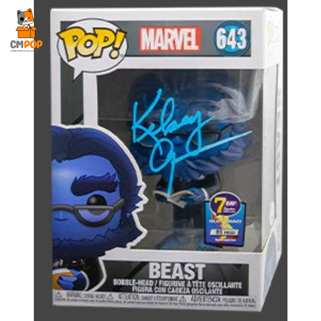 Beast (Variant Chosen At Random) #643 - Funko Pop! Marvel Signed By Kelsey Grammer (Pcs) Certified