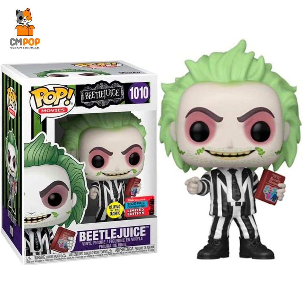 Beetlejuice- #1010 - Funko Pop! Movies Beetlejuice Glows In The Dark 2020 Fall Convention Limited