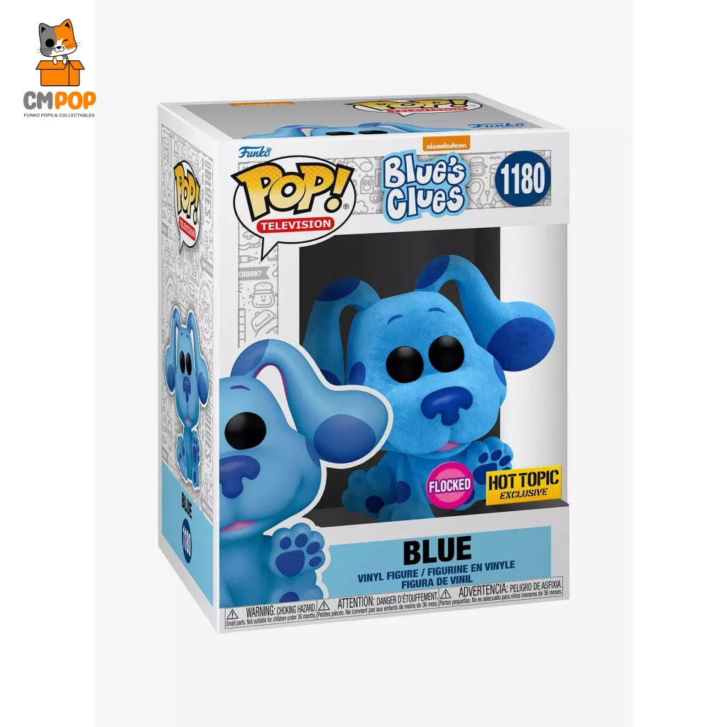 Blue - #1180 Funko Pop! Television Blues Clues Nickelodeon Flocked Hot Topic Exclusive Pop