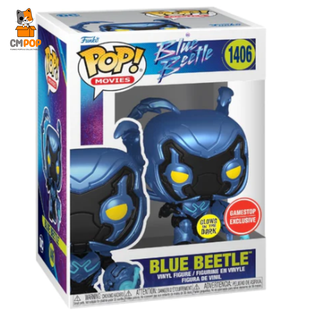 Blue Beetle Gitd - #1406 Funko Pop! Dc Gamestop Exclusive Pop