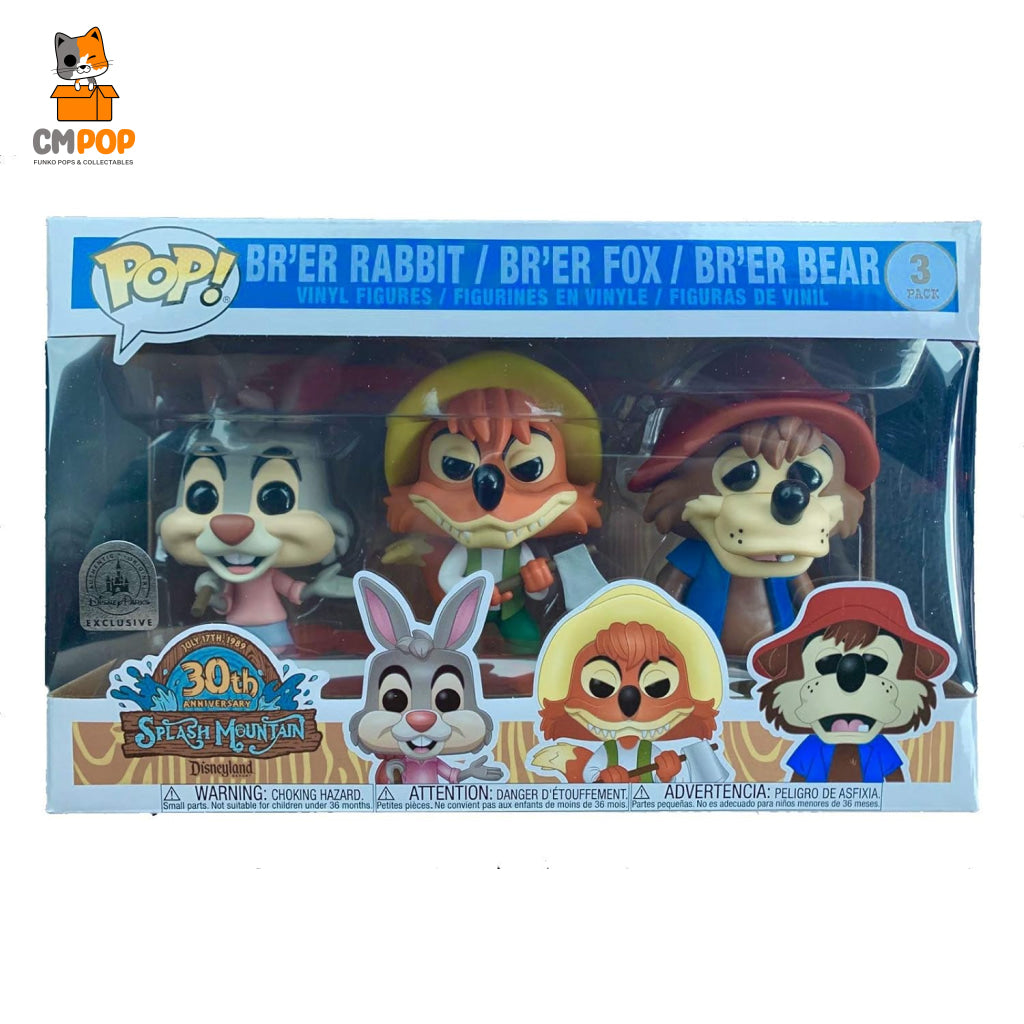 Br’er Rabbit/ Foix / Bear - 3 Pack Funko Pop! Disney Disneyland Splash Mountain 30Th Anniversary