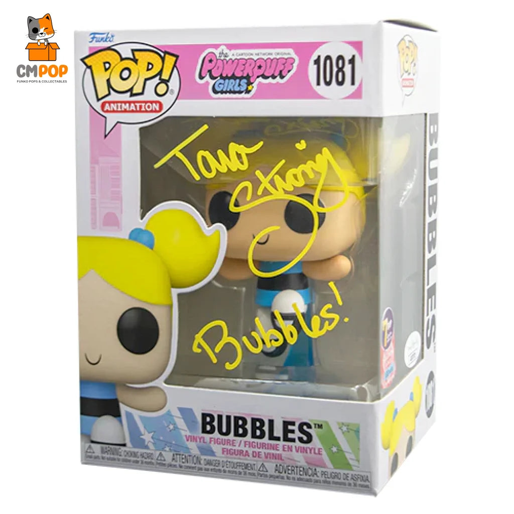 Bubbles - #1081 Funko Pop! Animation Powerpuff Girls Signed By Tara Strong (Pcs) Certified Pop