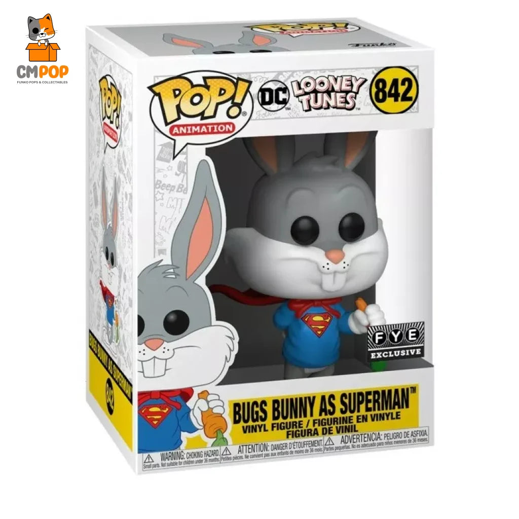 Bugs Bunny As Superman - #842 Funko Pop! Animation Looney Tunes Fye Exclusive Pop