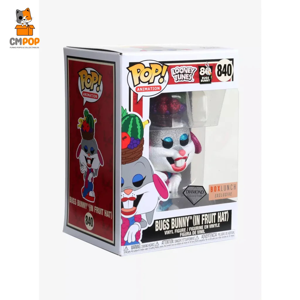 Bugs Bunny In Fruit Hat- #840 - Funko Pop! Animation Looney Toons Diamond Collection Box Lunch