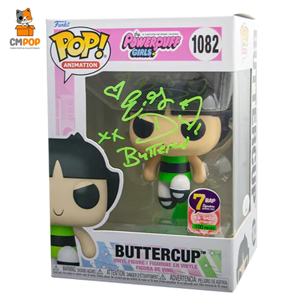 Buttercup - #1082 Funko Pop! Animation Powerpuff Girls Signed By E.g Daily (100 Pcs) Certified Pop