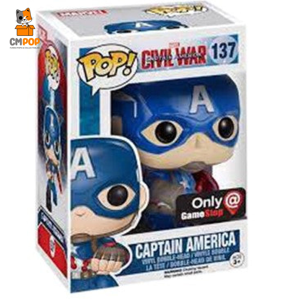 Captain America - #137 Funko Pop! Civil War Gamestop Exclusive 8/10 Condition Pop