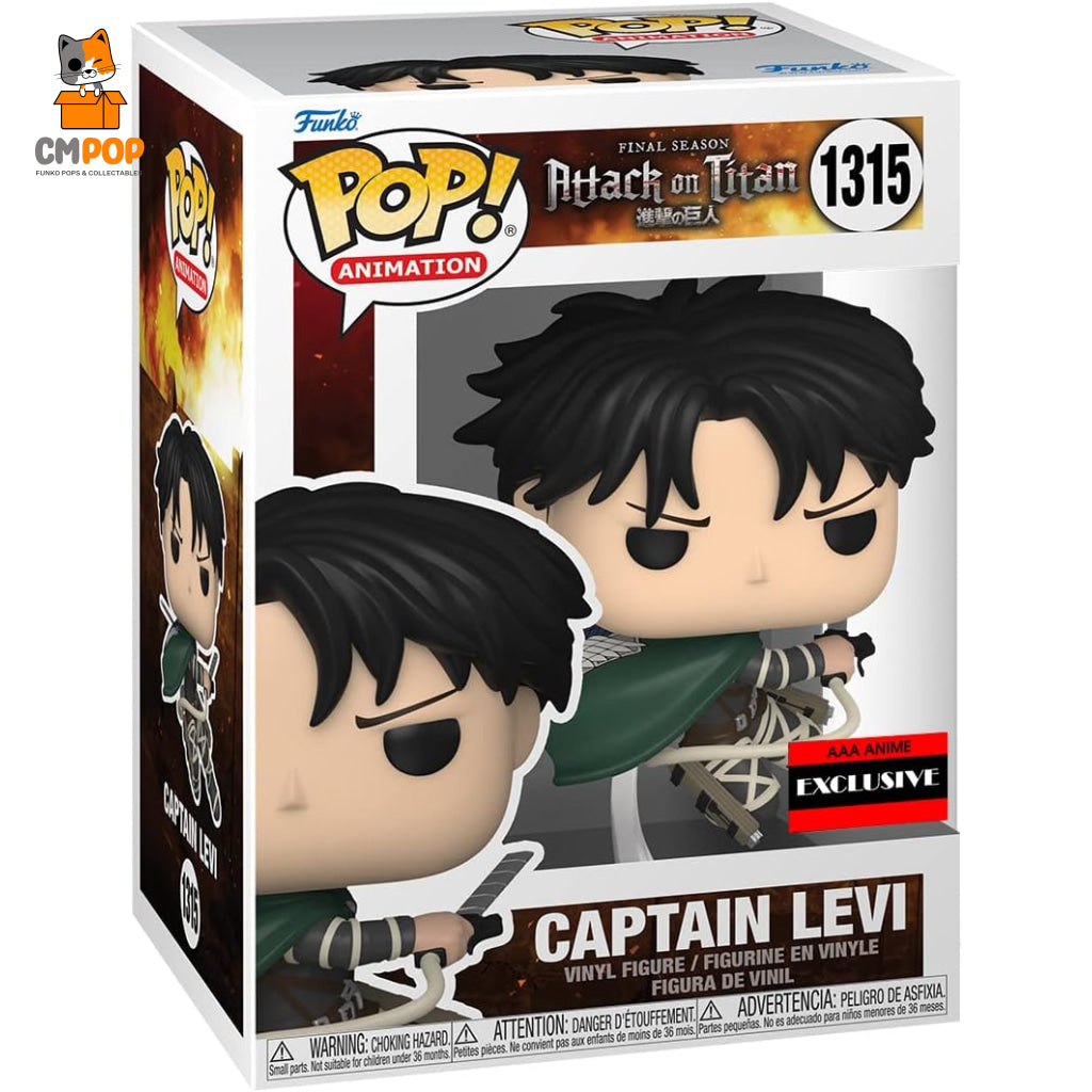 Captain Levi - #1315 Funko Pop! Attack On Titan Aaa Anime Exclusive Pop