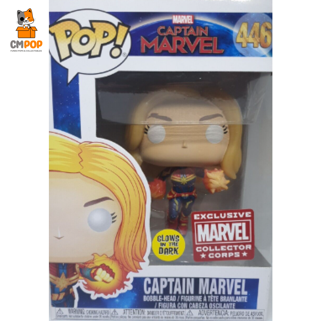 Captain Marvel - #446 Funko Pop! Glow In The Dark Exclusive Pop