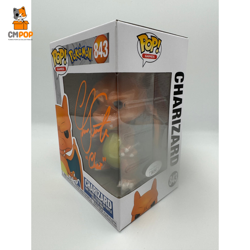 Charizard - #843 Funko Pop! Pokemon -Flocked Signed By Christopher Corey Smith Certified Pop