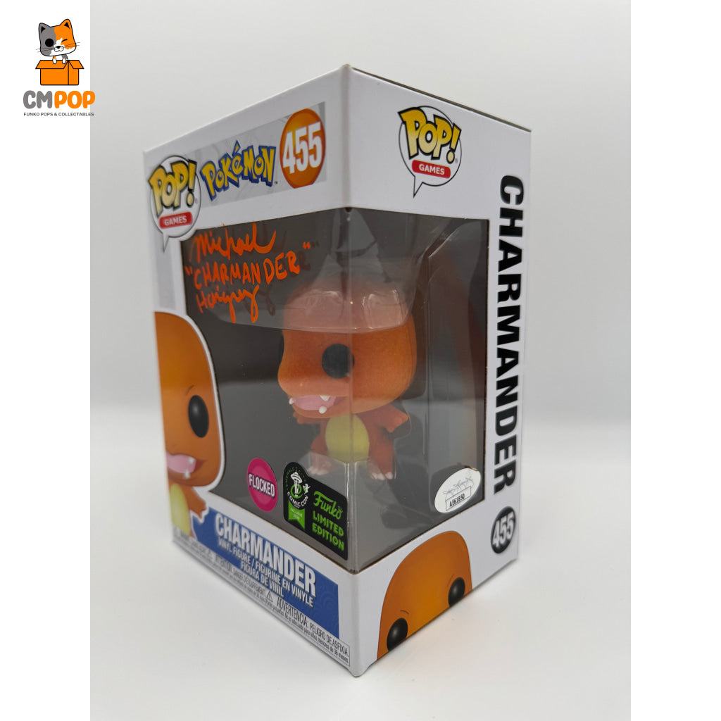 Charmander - #455- Funko Pop! Pokemon -Flocked Emerald City Con Exclusive Signed By Michael Haigney