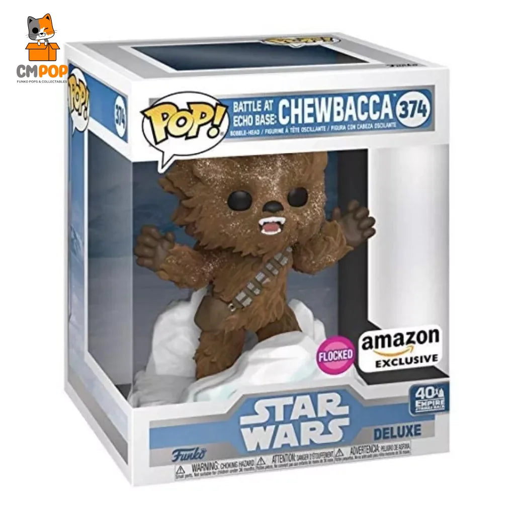 Chewbacca (Battle At Echo Base) - #374 Funko Pop! Deluxe Starwars Flocked Amazon Exclusive Pop