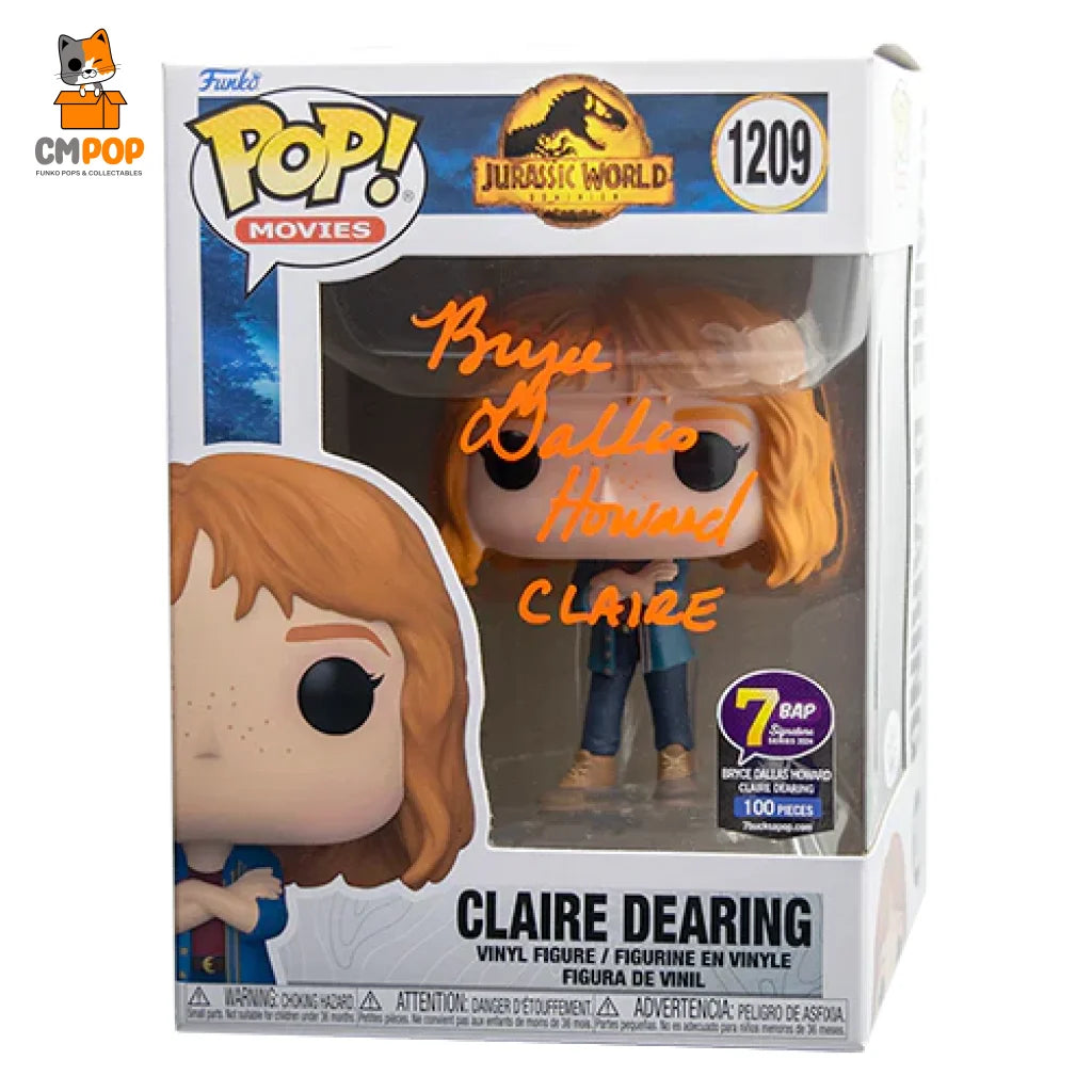 Claire Dearing #1209 - Funko Pop! Movies Jurassic World Signed By Bryce Dallas Howard (100 Pcs)