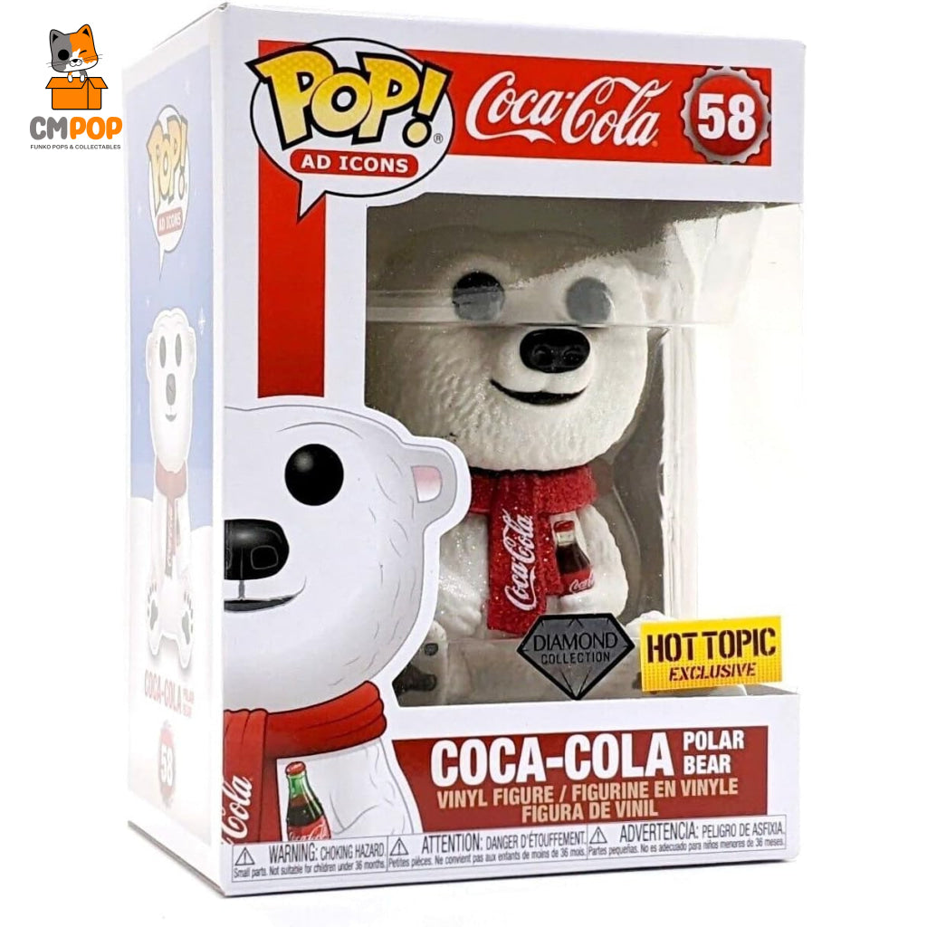 Coca-Cola Polar Bear - #58 Funko Pop! Ad Icons Diamond Collection Hot Topic Exclusive