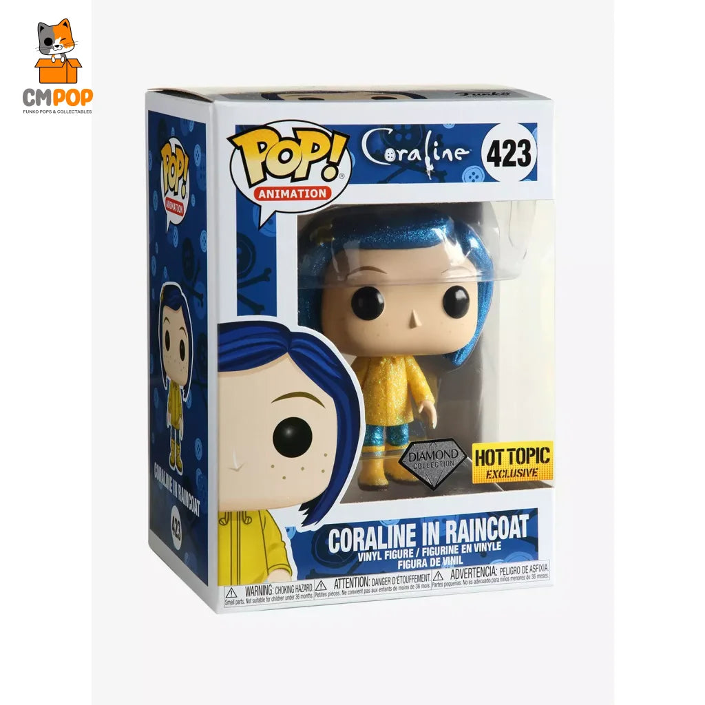 Coraline In Raincoat- #423 - Funko Pop! Animation Diamond Collection Hot Topic Exclusive