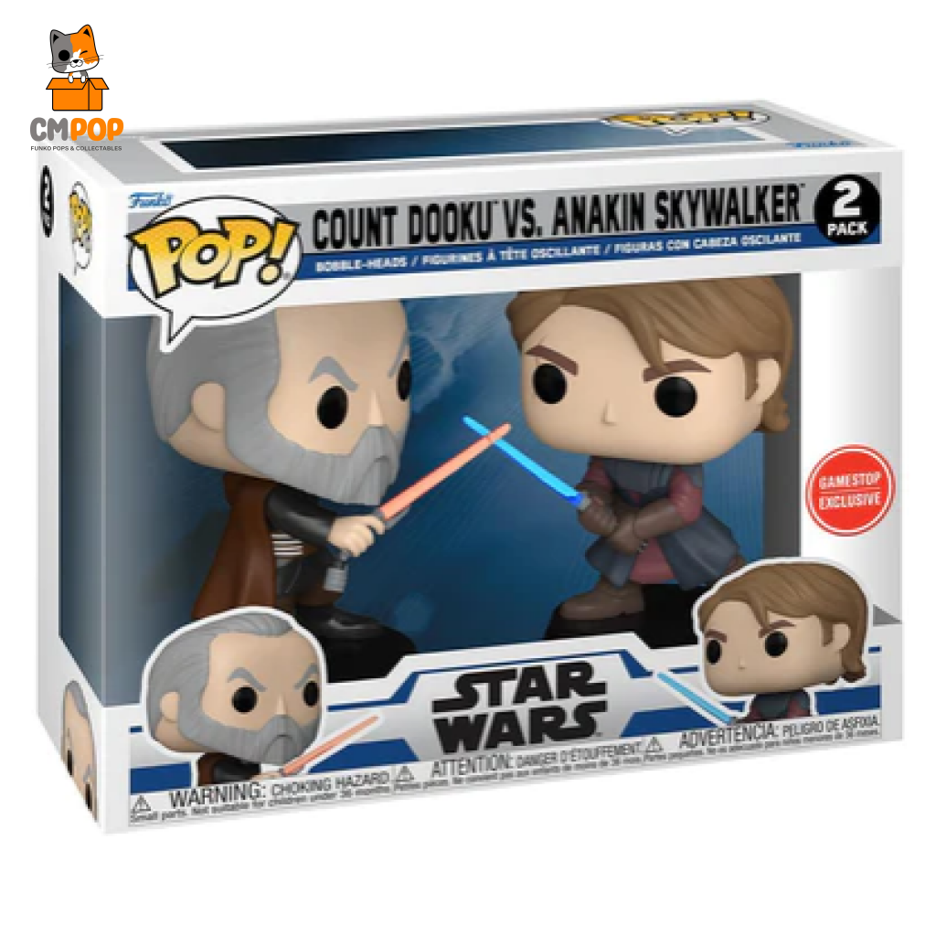 Count Dooku Vs Anakin Skywalker 2 Pack - Funko Pop! Gamestop Exclusive Star Wars Pop