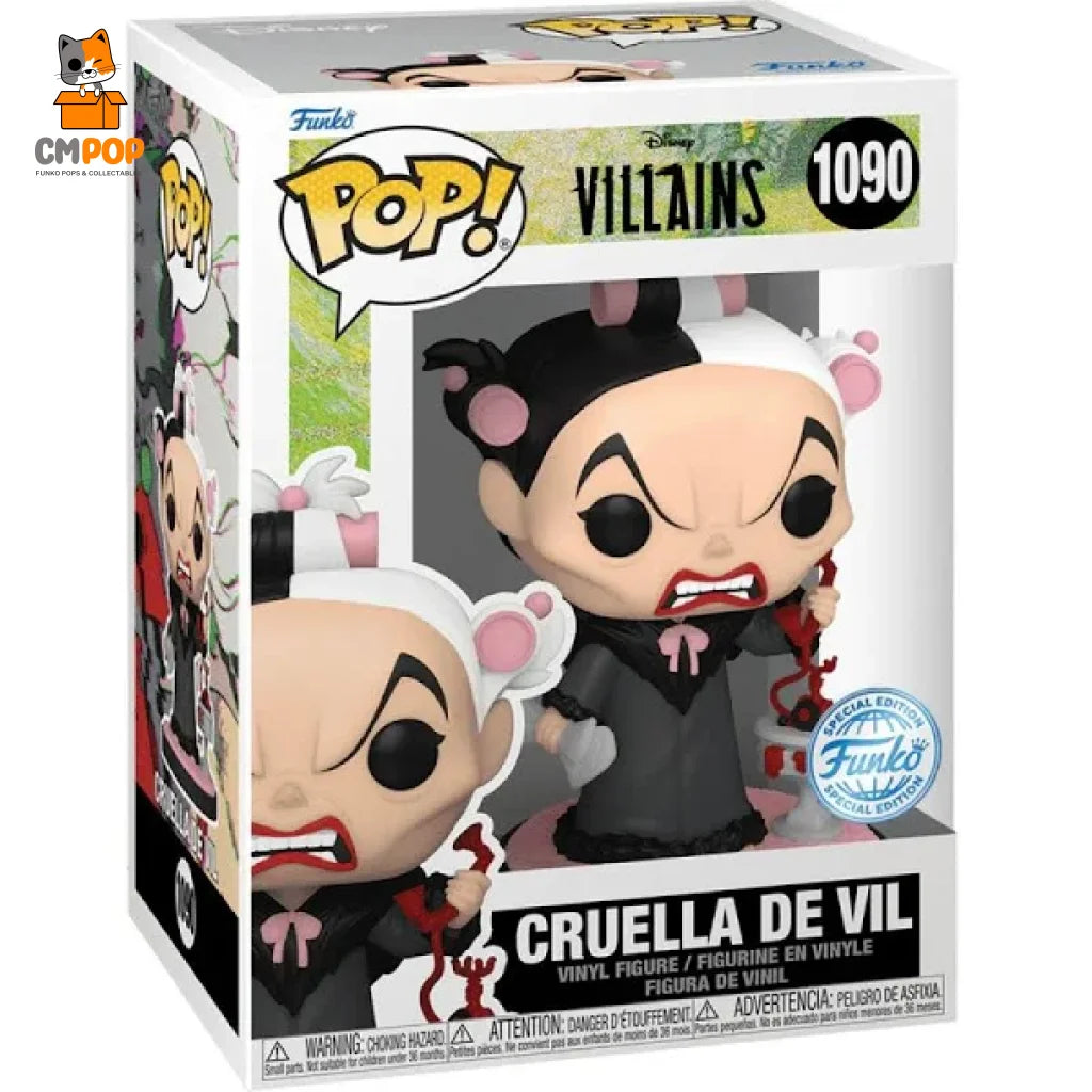 Cruella De Vil- #1090 - Funko Pop! Disney Villains 101 Dalmatians Exclusive Pop