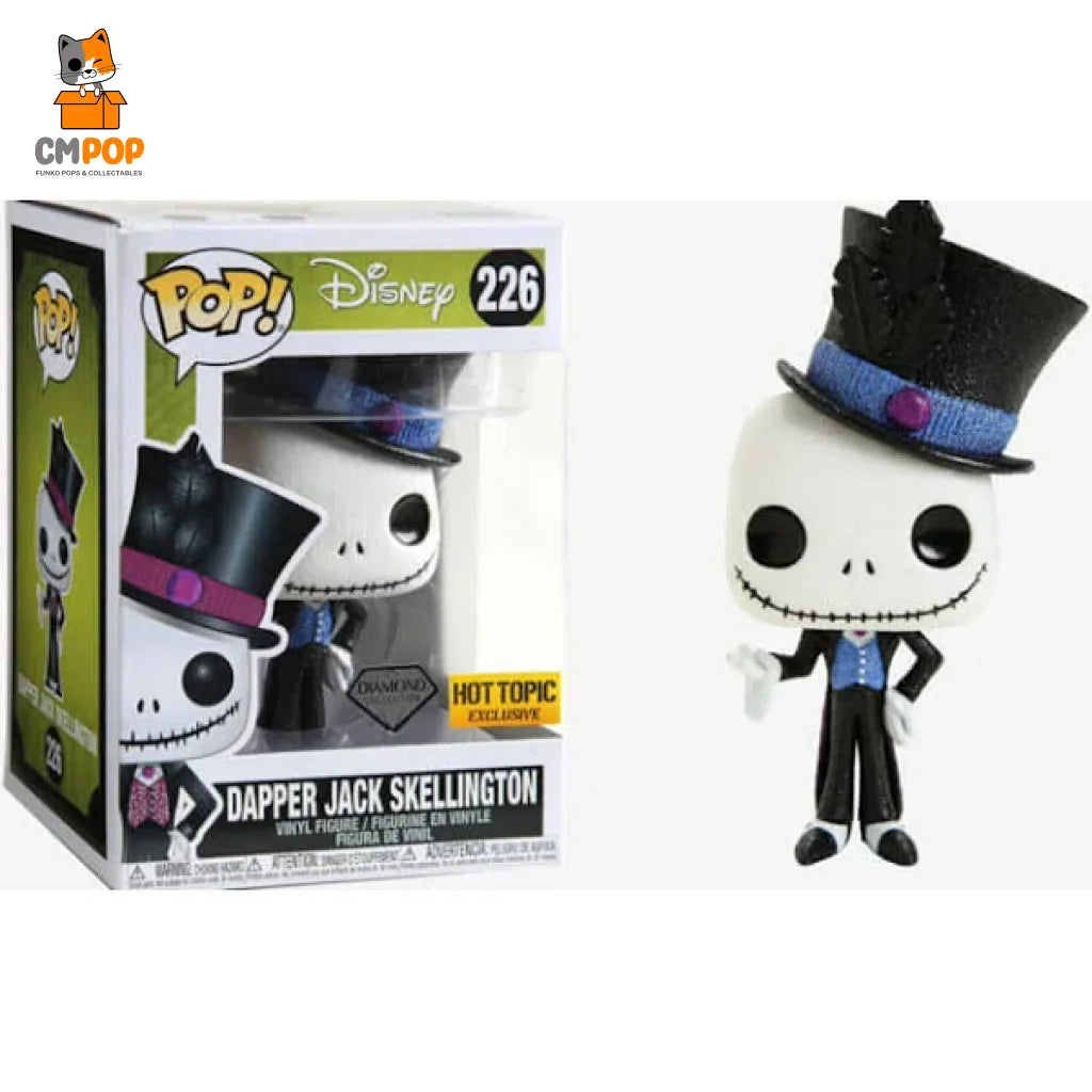 Dapper Jack Skellington - #226 Funko Pop! Nightmare Before Christmas Diamond Collection Hot Topic