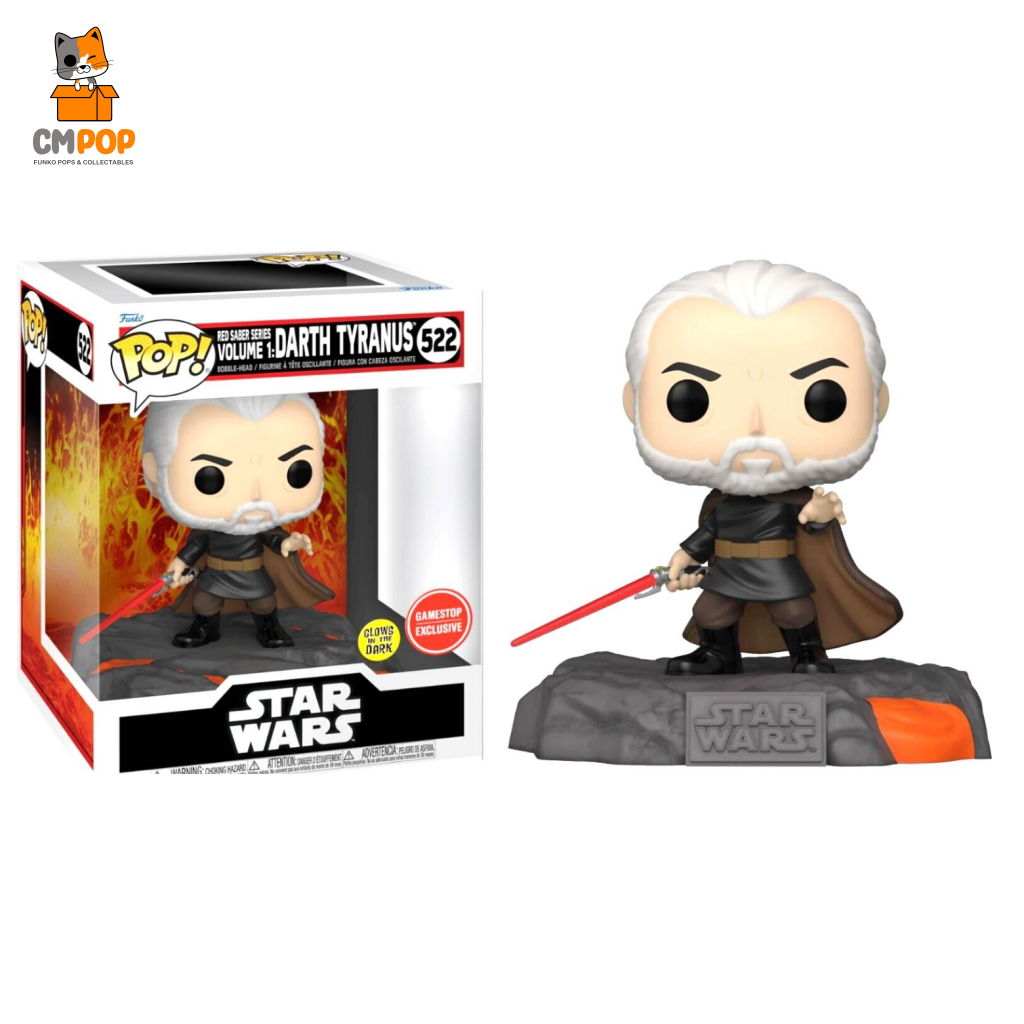 Darth Tyanus - Star Wars Red Saber Series 1 #522 Funko Pop! Gitd -Gamestop Exclusive Pop