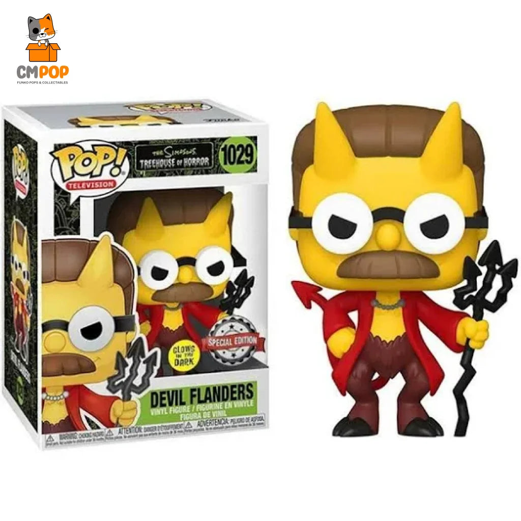 Devil Flanders - #1029 Funko Pop! The Simpsons Glows In The Dark Special Edition Pop