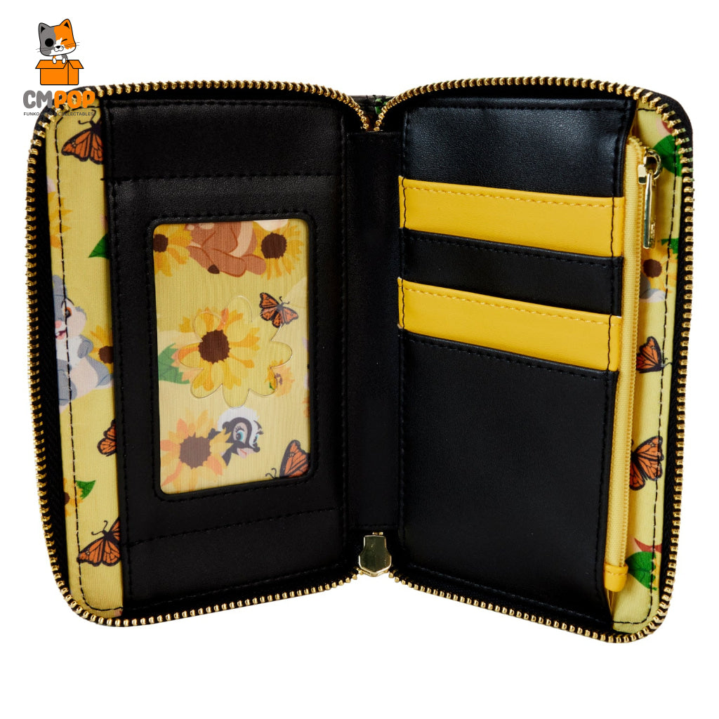 Disney Bambi Sunflower Friends Zip Around Wallet - Loungefly