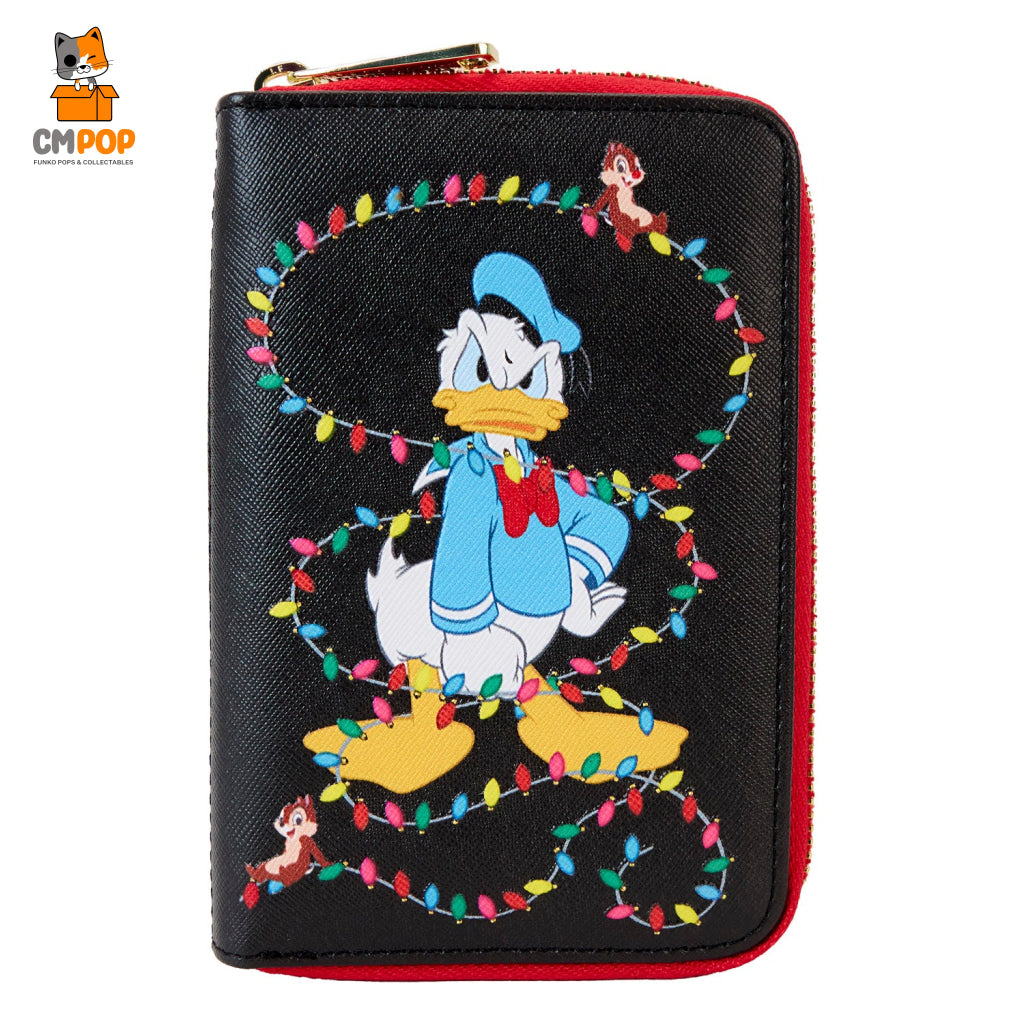 Disney Donald Wrapped In Lights Zip Around Wallet - Loungefly