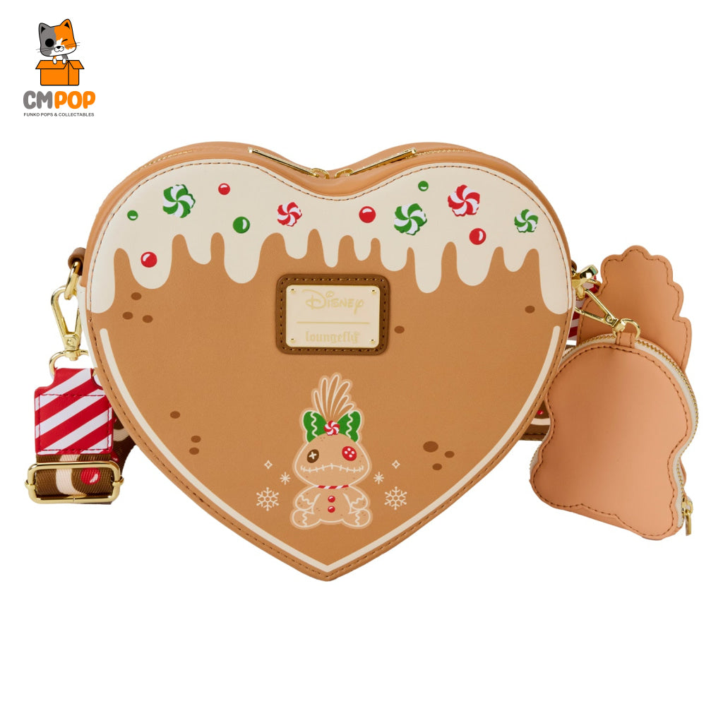 Disney Lilo And Stitch Angel Gingerbread Heart Crossbody Bag - Loungefly