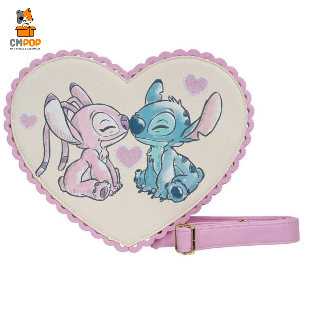 Disney Lilo & Stitch Angel Kiss Chocolate Box Heart Crossbody - Loungefly