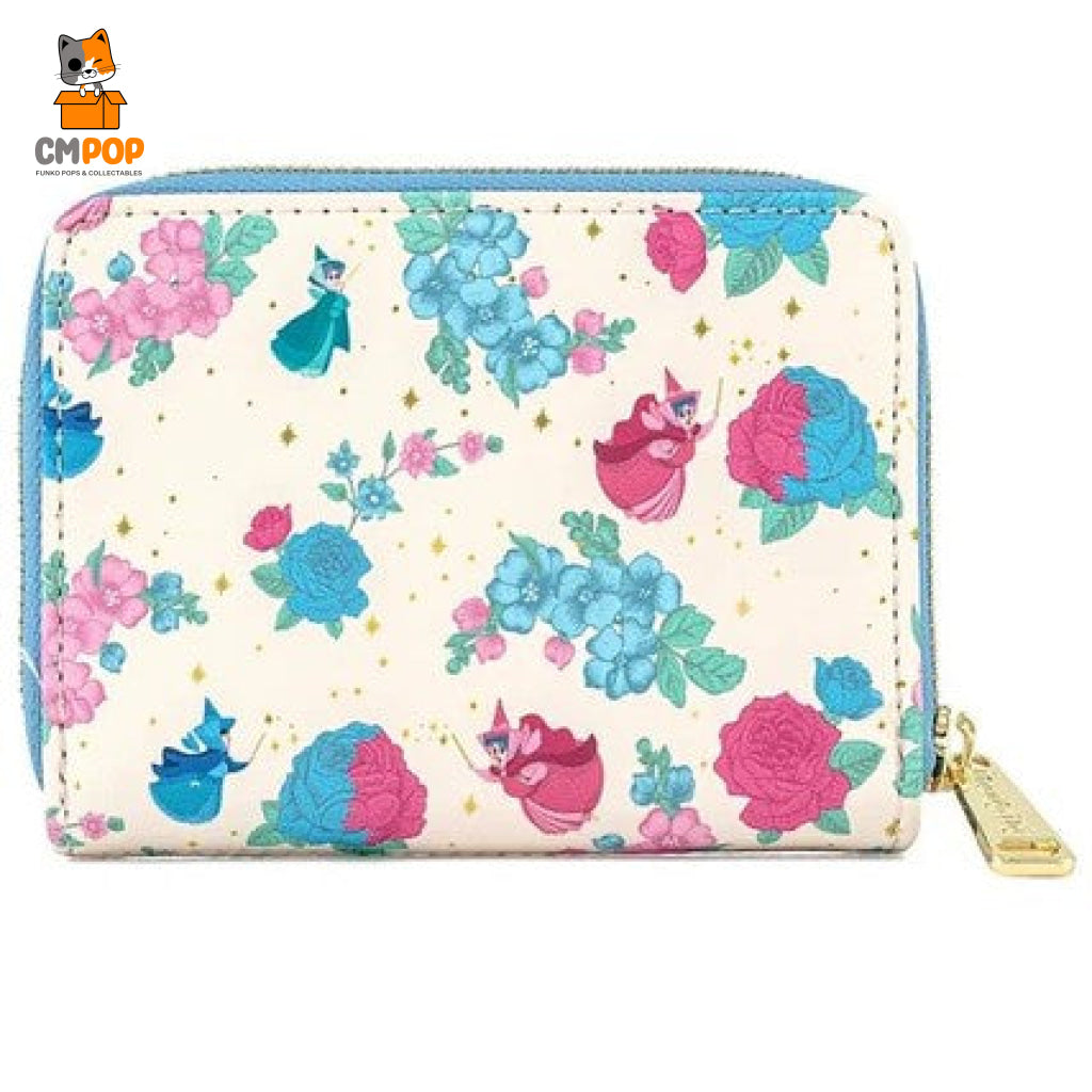 Disney Sleeping Beauty Floral Fairy Godmother Zip Around Wallet - Loungefly