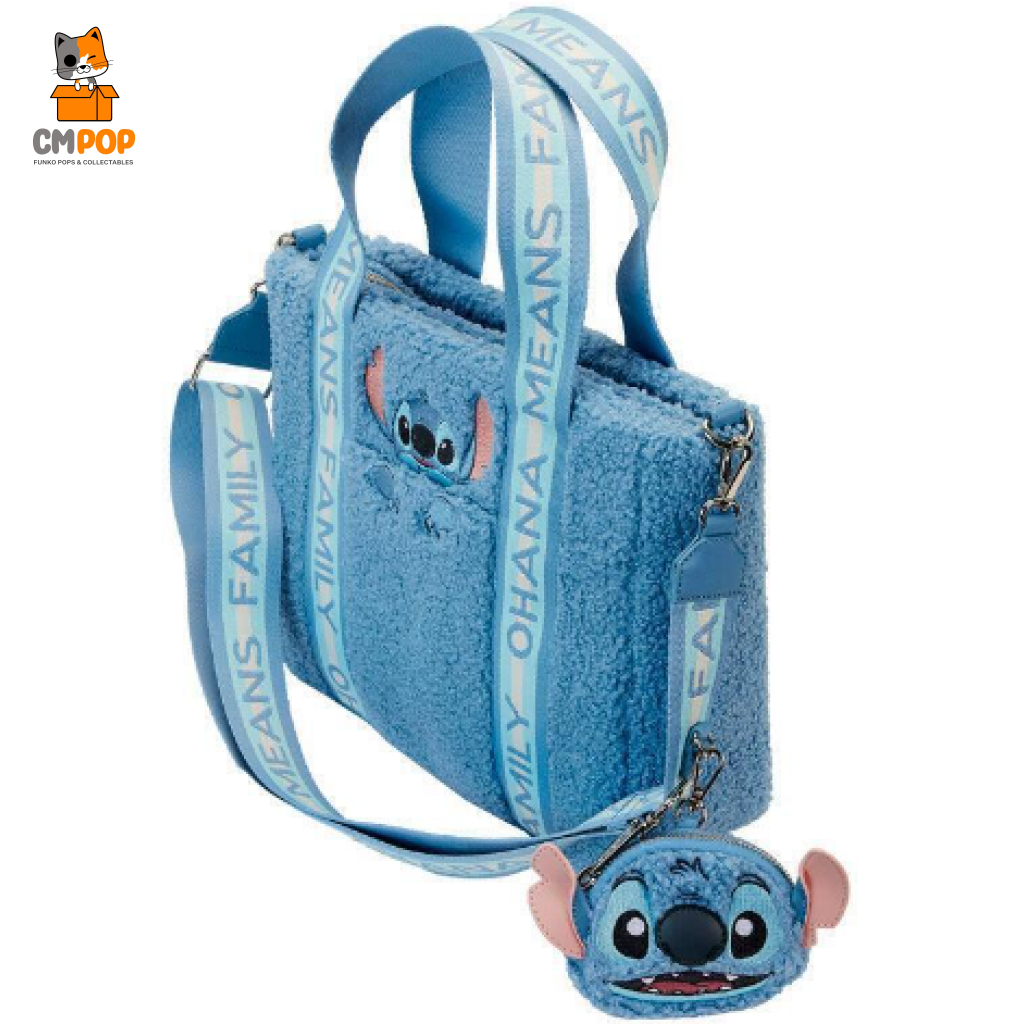 Disney Stitch Plush Tote Bag With Coin - Loungefly