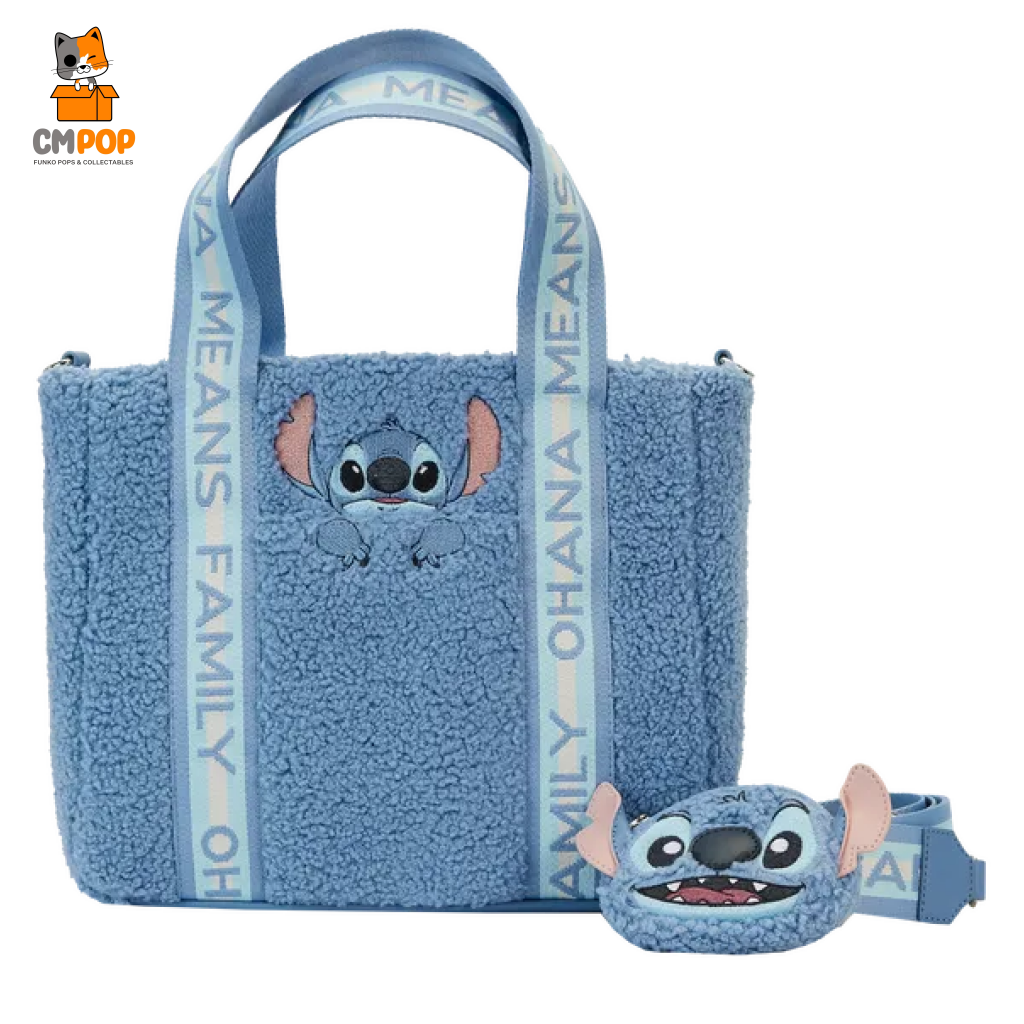 Disney Stitch Plush Tote Bag With Coin - Loungefly