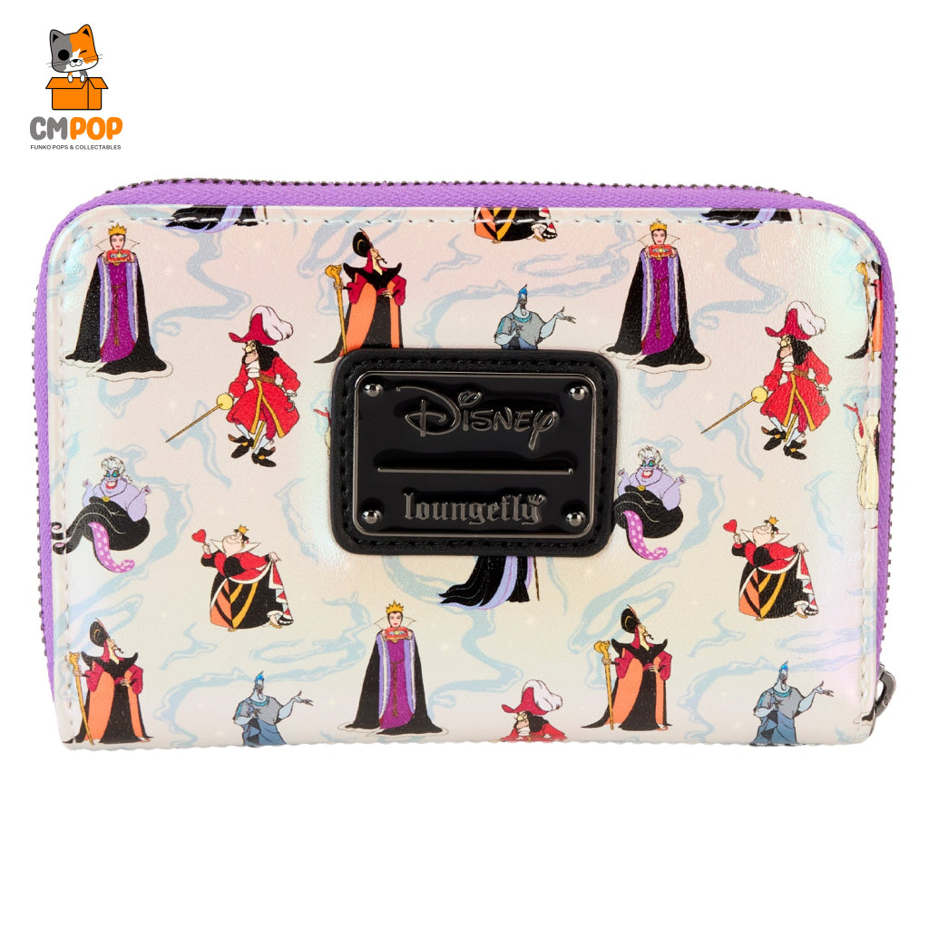 Disney Villains Aop Iridescent Zip Around Wallet - Loungefly