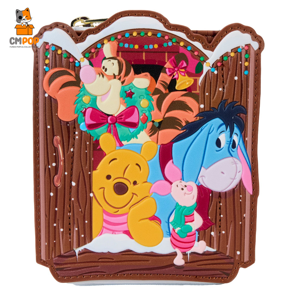 Disney Winnie The Pooh Holiday Scene And Friends Zip Around Wallet - Loungefly