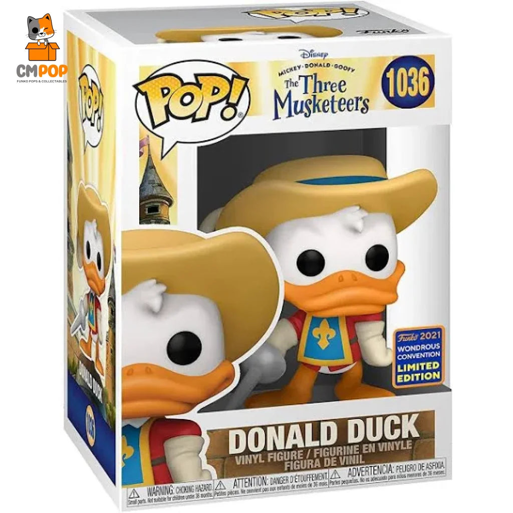 Donald Duck - #1036 Funko Pop! Disney The Three Musketeers Wondercon Limited Edition Pop